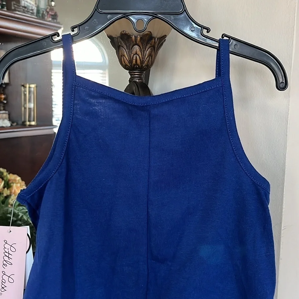 Brand New Little Lass 2-Piece Set Nautical Navy Blue Tank Top & Striped Shorts